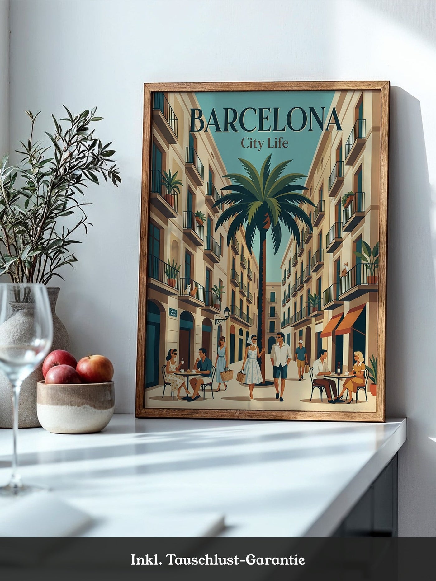 Barcelona Retro Stadtansicht