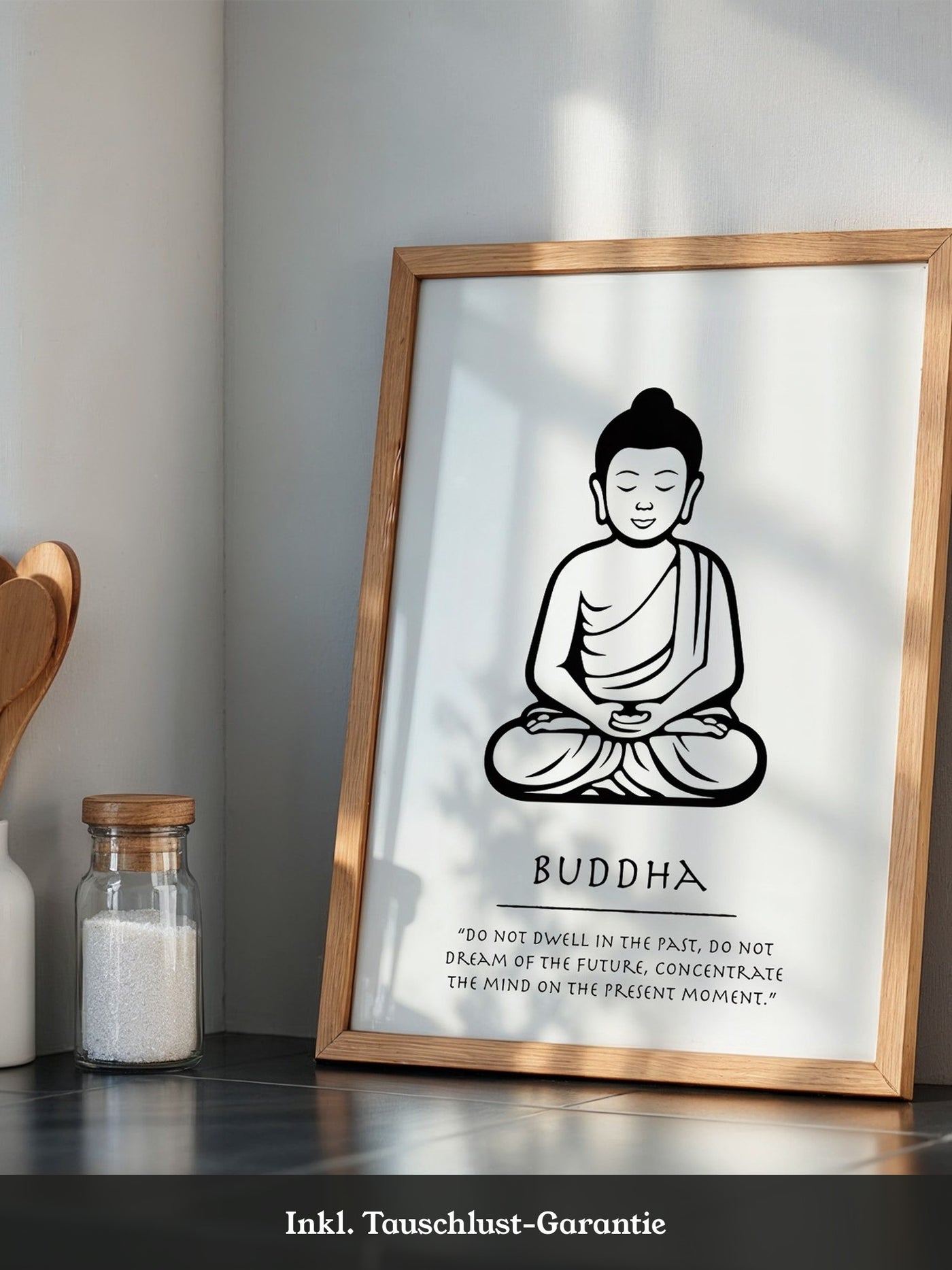 Buddha Meditierend Schwarz-Weiß