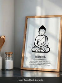 Buddha Meditierend Schwarz-Weiß