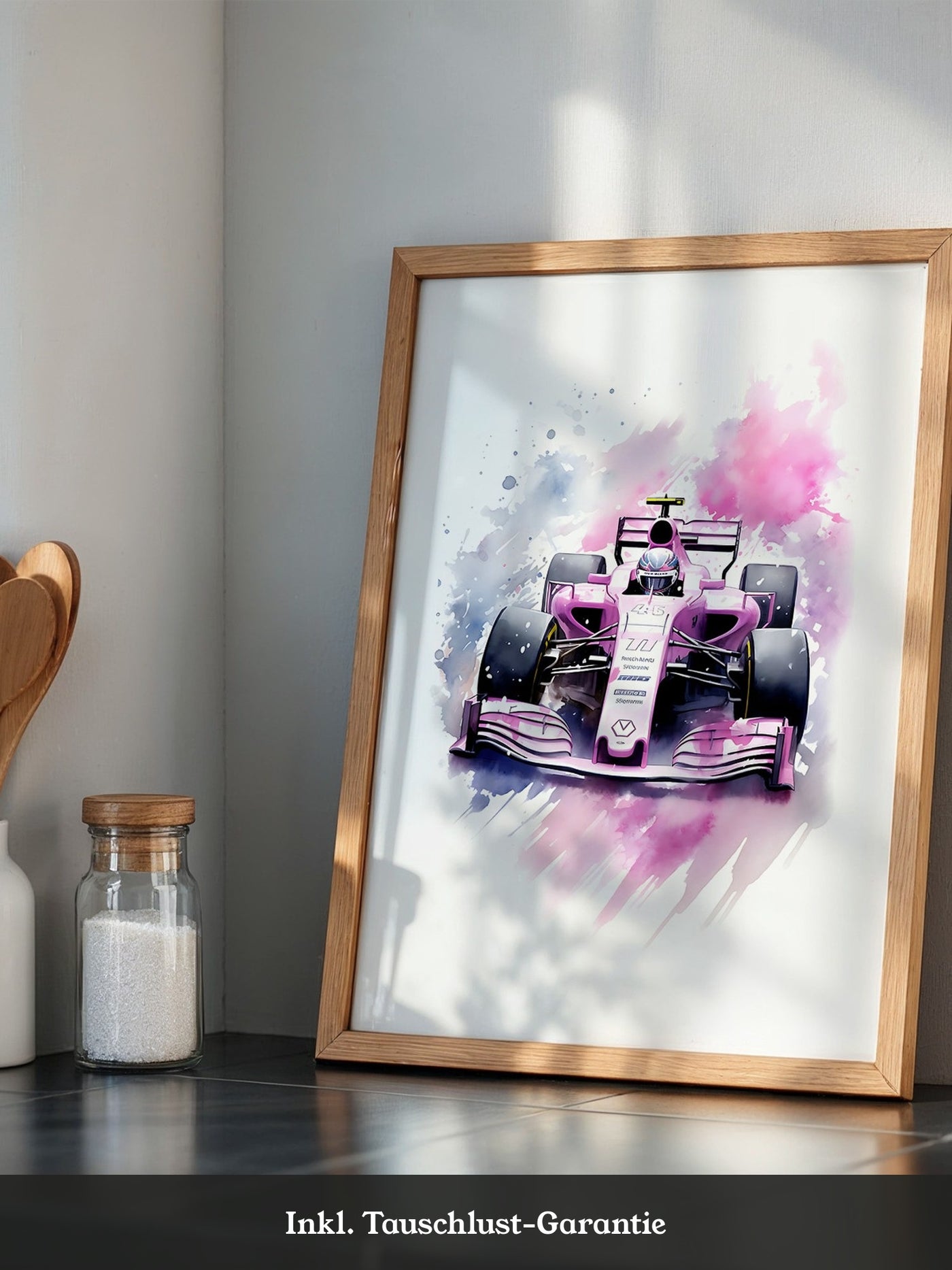 F1 Rennwagen Aquarell Explosion
