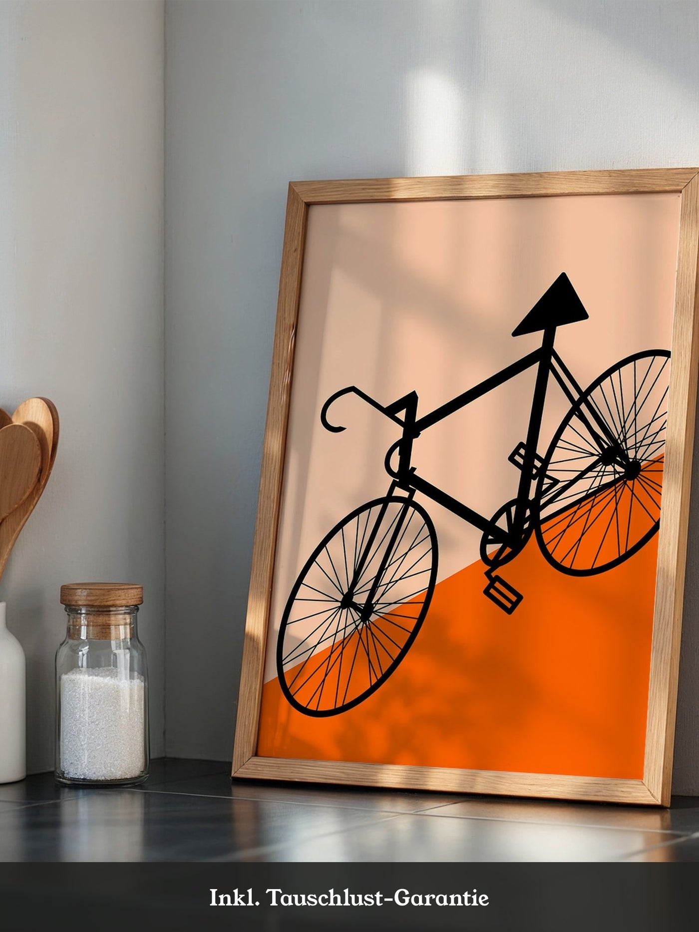 Fahrrad Grafik orange minimalistisch