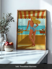 Strandschönheit Retro Illustration