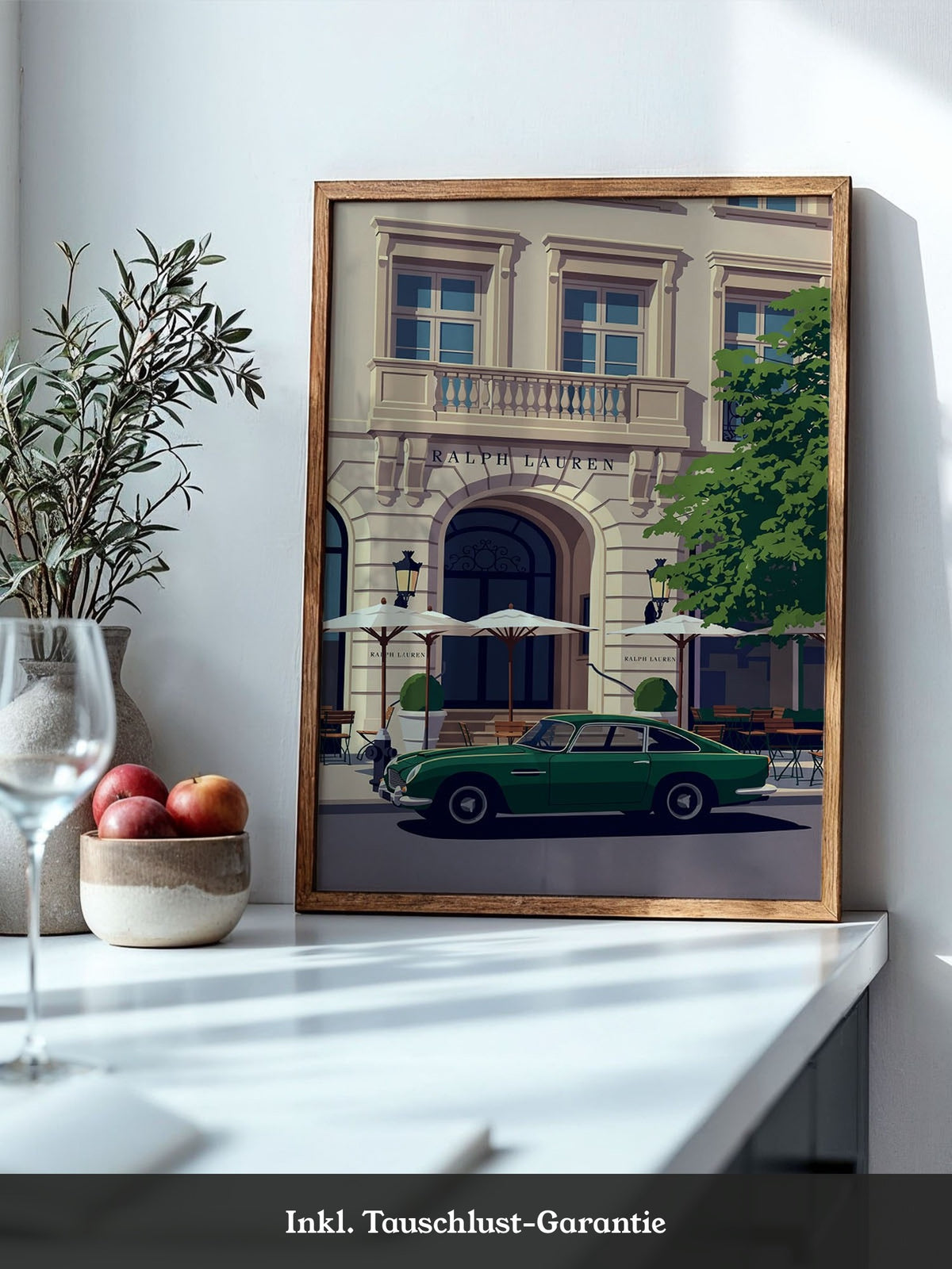 Retro Sportwagen Grün Illustration