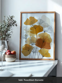 Ginkgo Blätter Herbsttöne