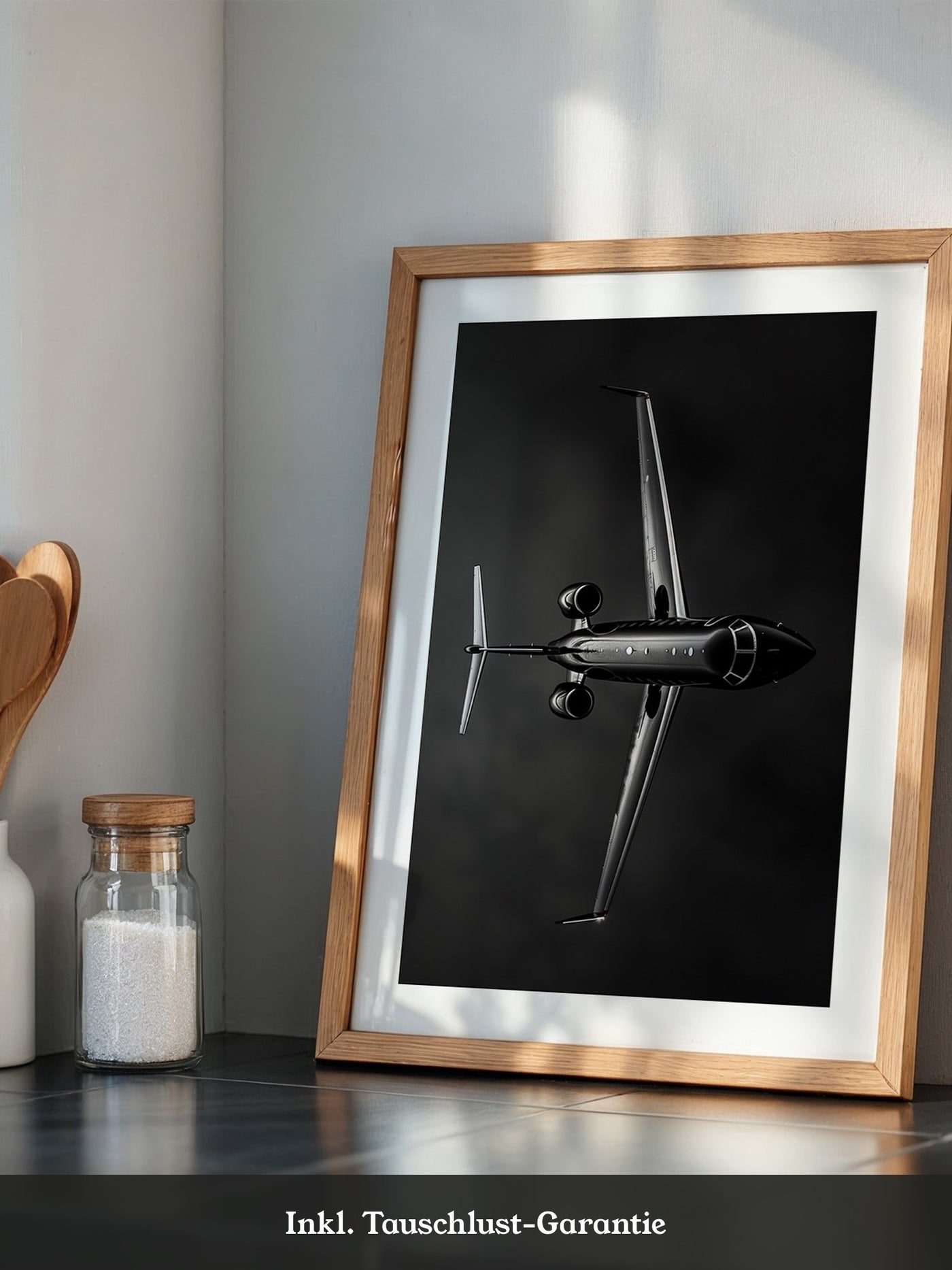 Flugzeug Schwarz Draufsicht