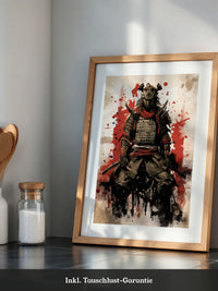 Krieger Rüstung rot Splatterkunst