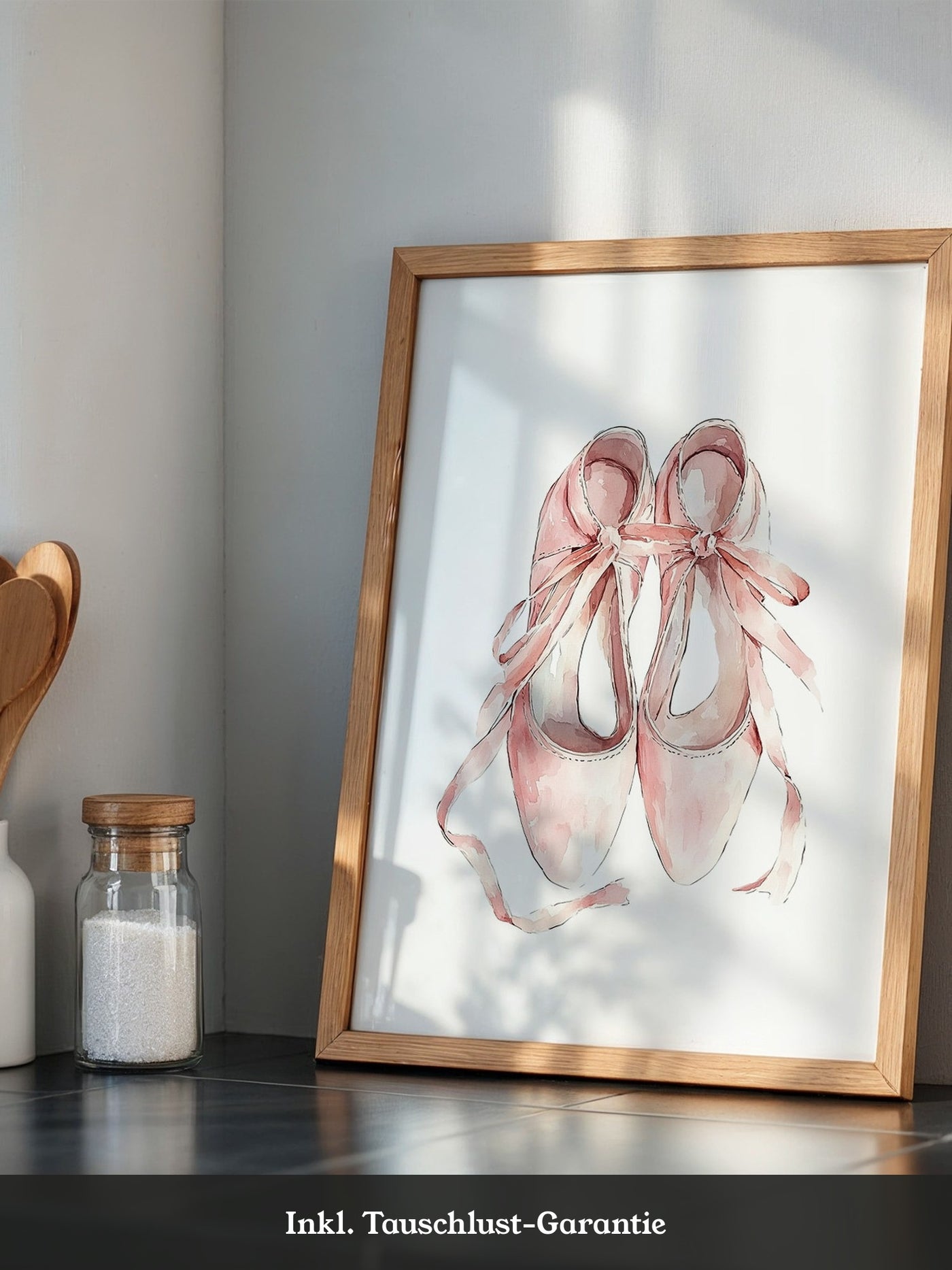Ballettschuhe Aquarell Rosa