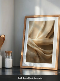 Seidenschleier Beige Faltenwurf