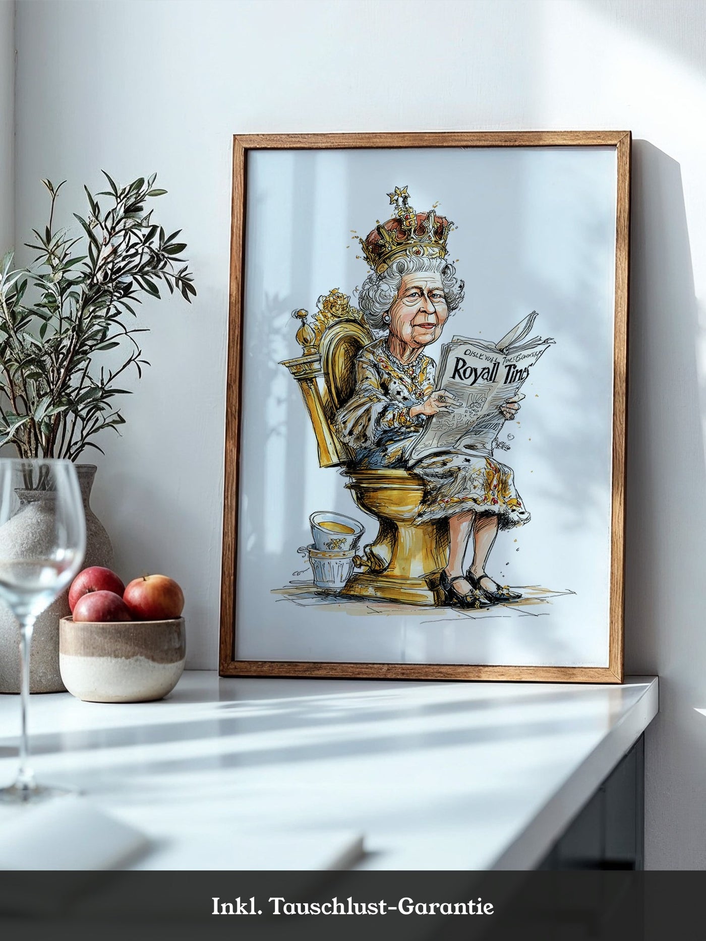 Königin Zeitung Cartoon Goldthron