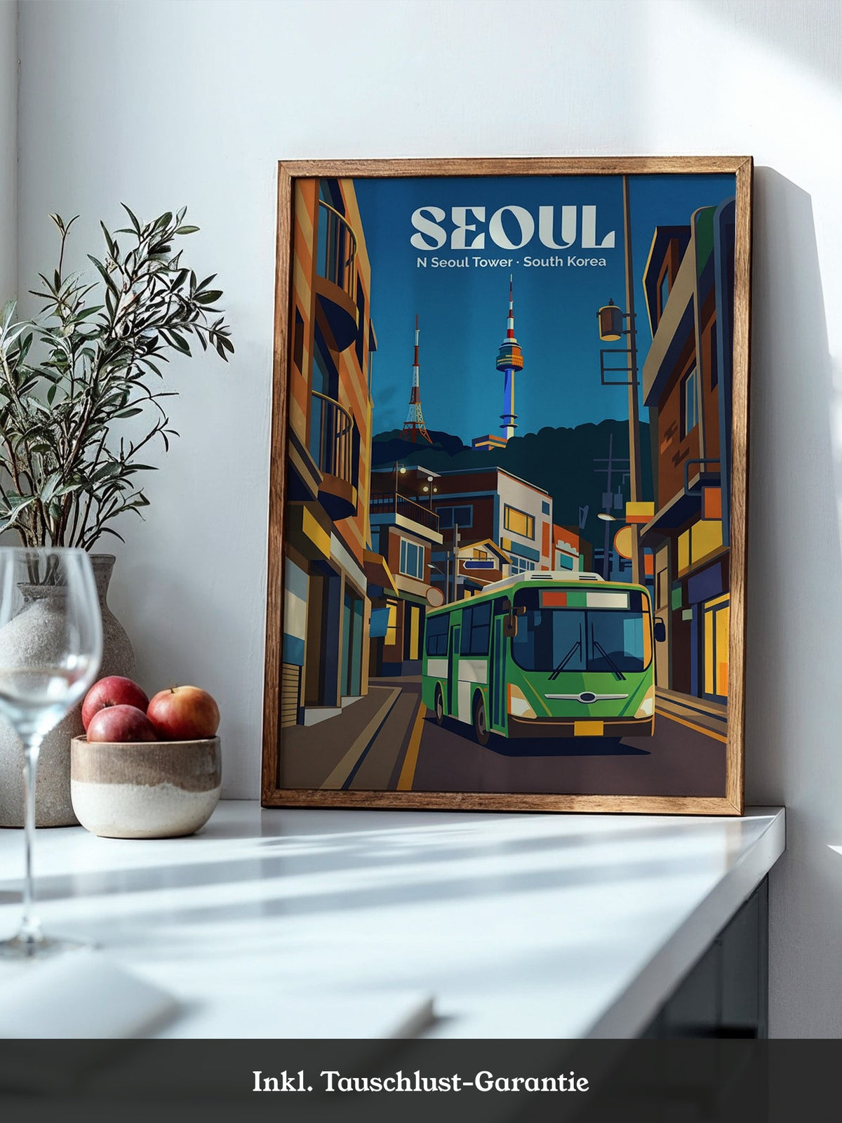 N Seoul Tower Retro Nachtansicht