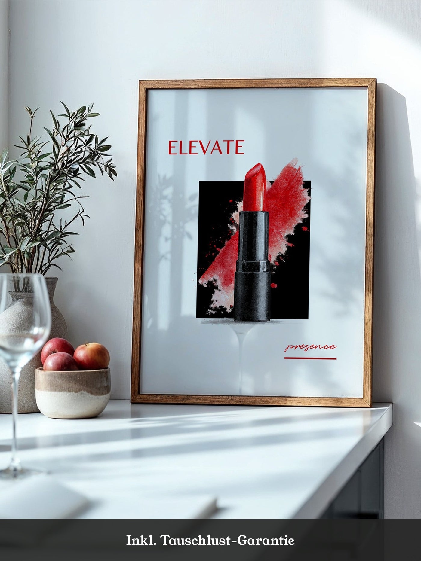 Roter Lippenstift Aquarell Kunst