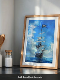 Piraten-Schiff blaue Malerei