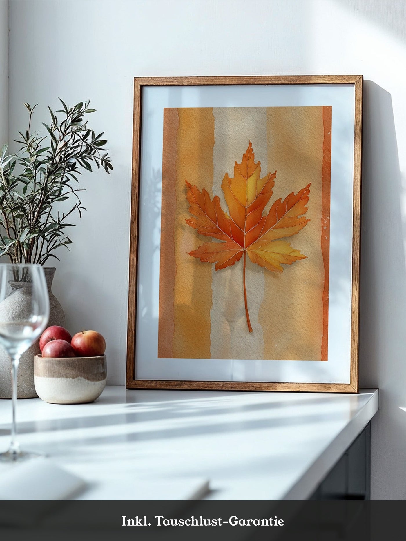 Herbstblatt Aquarell Orange