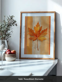Herbstblatt Aquarell Orange