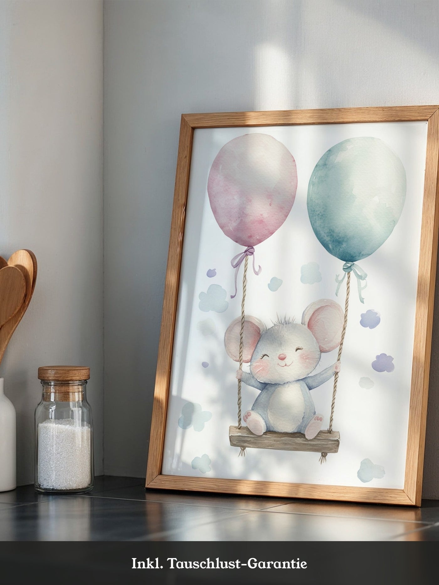 Maus Schaukel Aquarell