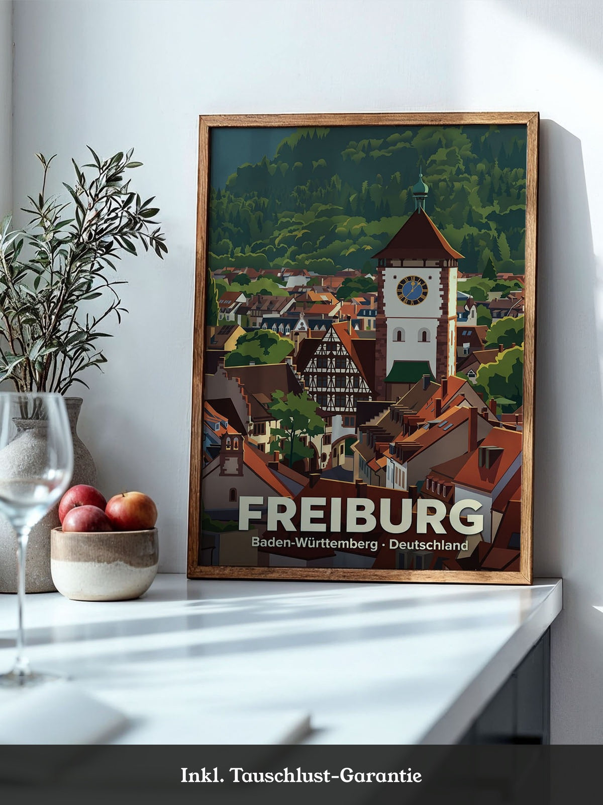 Freiburg Stadtansicht Illustration