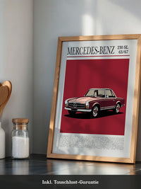 Mercedes 230 SL Illustration Retro