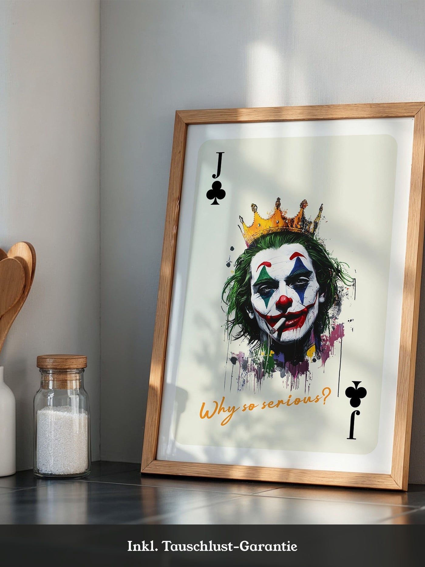 Joker Karte Krone Kunstdruck