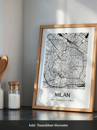 Mailand Stadtplan minimalistisch