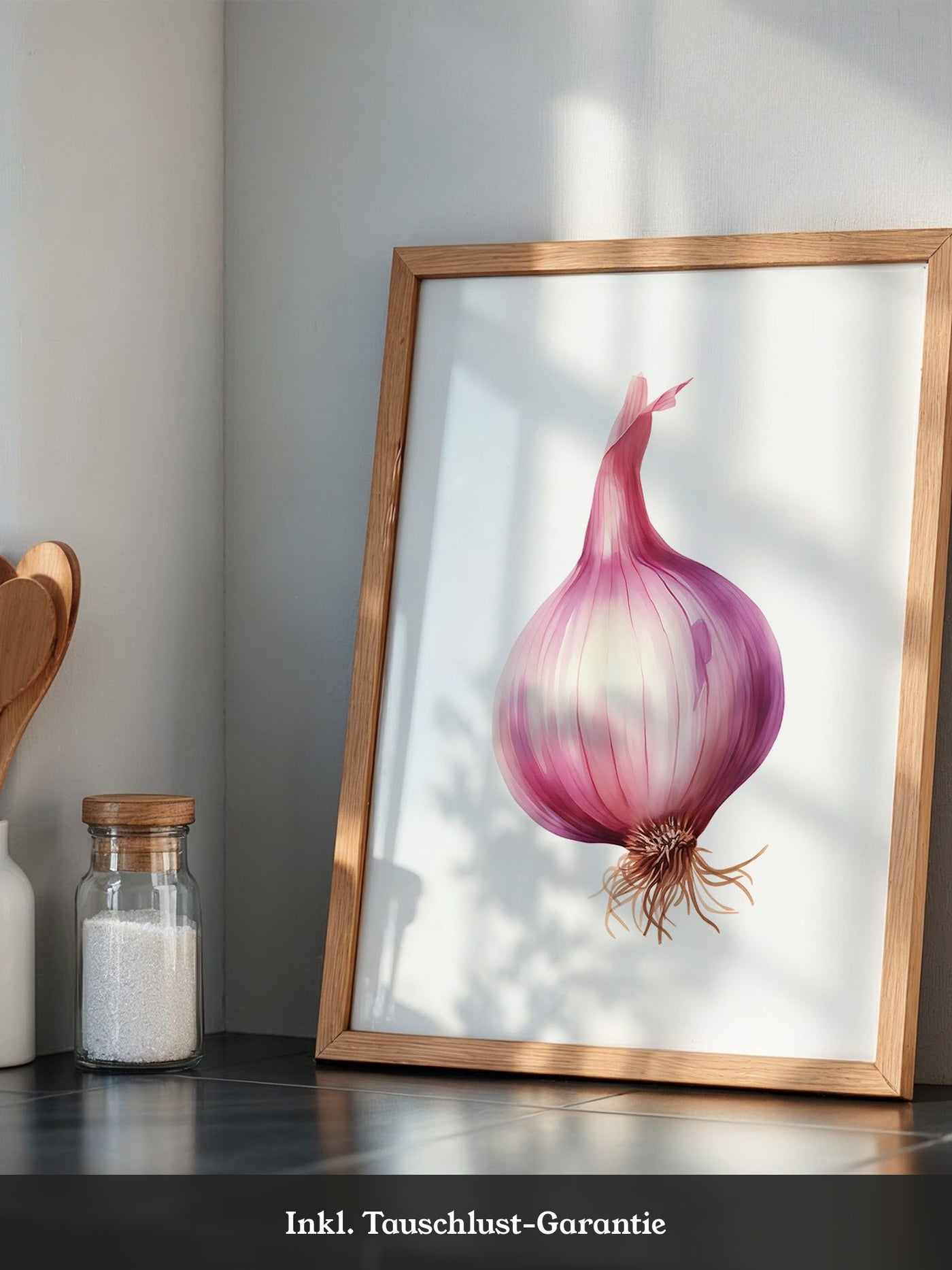 Rote Zwiebel Illustration Pastell