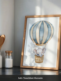 Elefant Heißluftballon Pastell