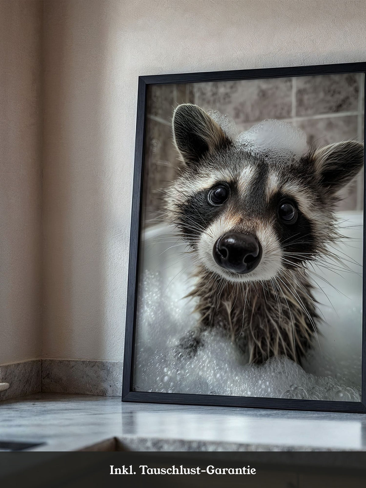 Waschbär Seifenschaum Nahaufnahme