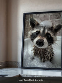 Waschbär Seifenschaum Nahaufnahme