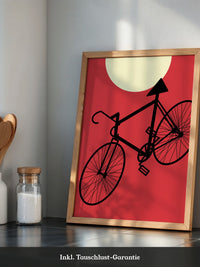 Fahrrad Sonne Roter Hintergrund