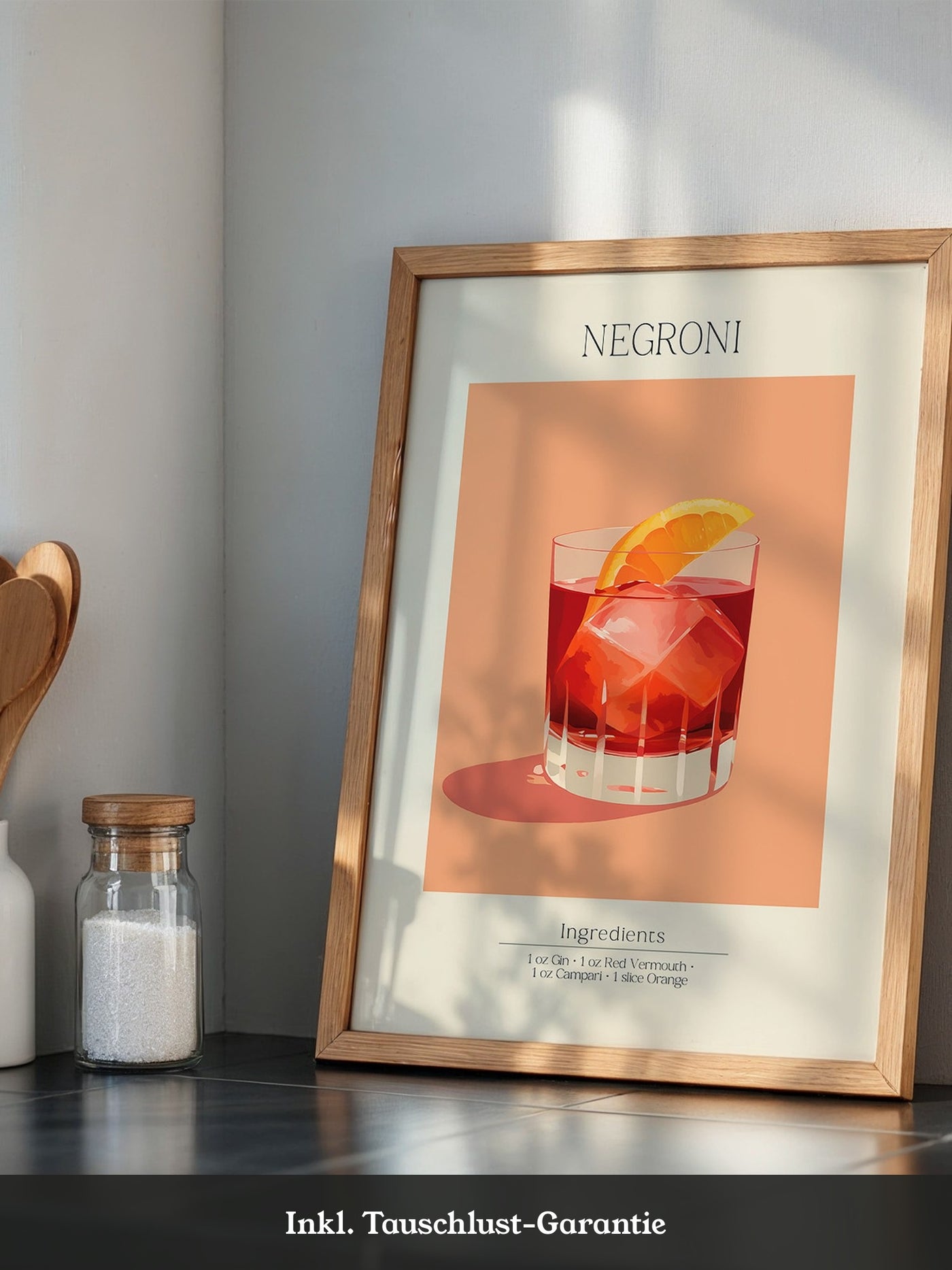 Negroni Cocktail Orange Illustration