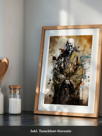Zen Mönch Aquarell Explosion