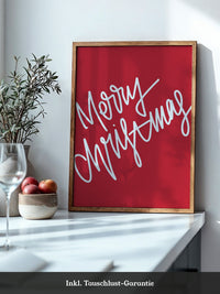 Weihnachtsgruß Kalligrafie Rot