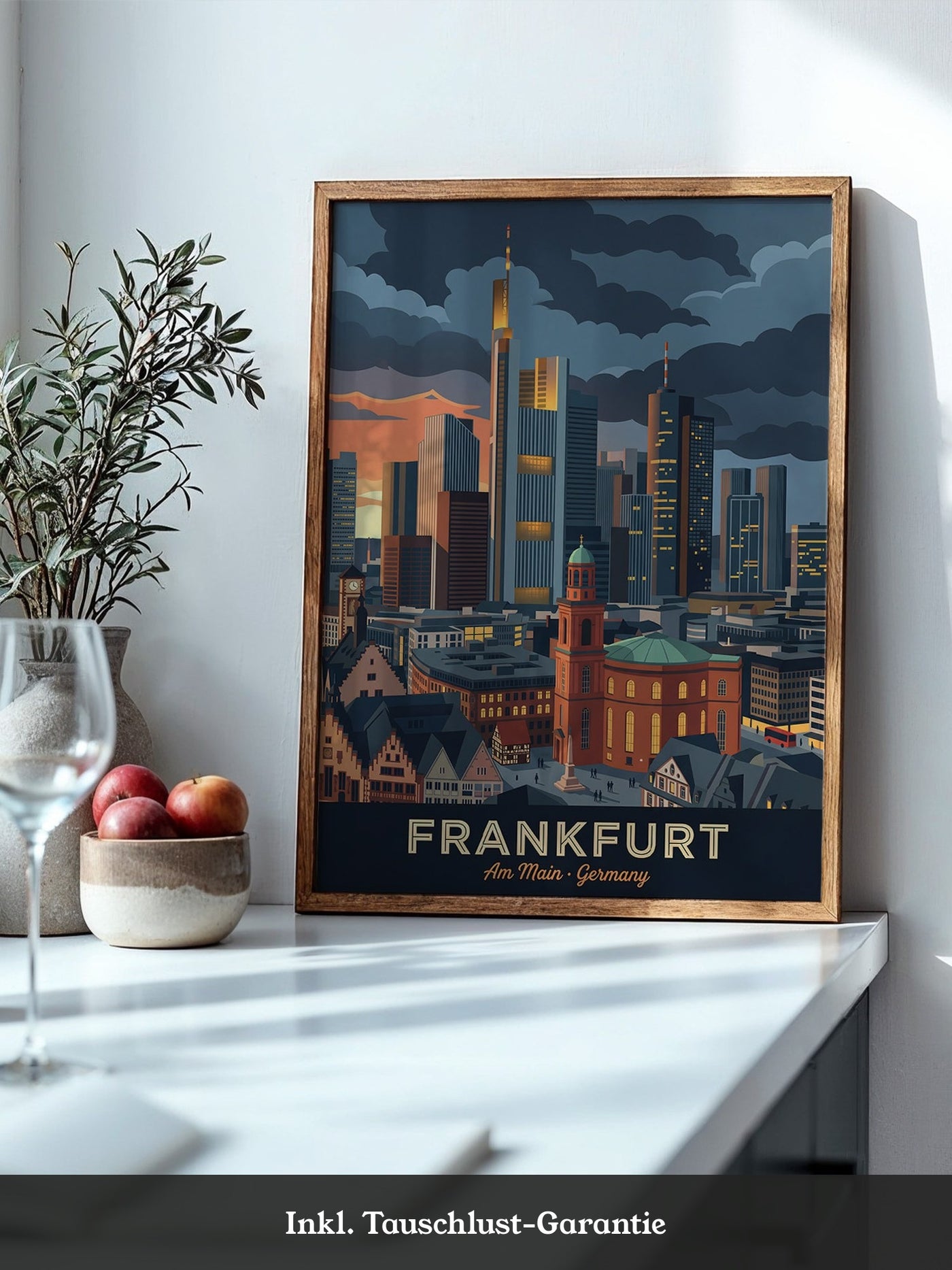 Frankfurt Skyline bei Sonnenuntergang