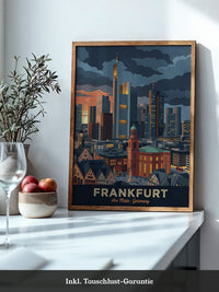 Frankfurt Skyline bei Sonnenuntergang