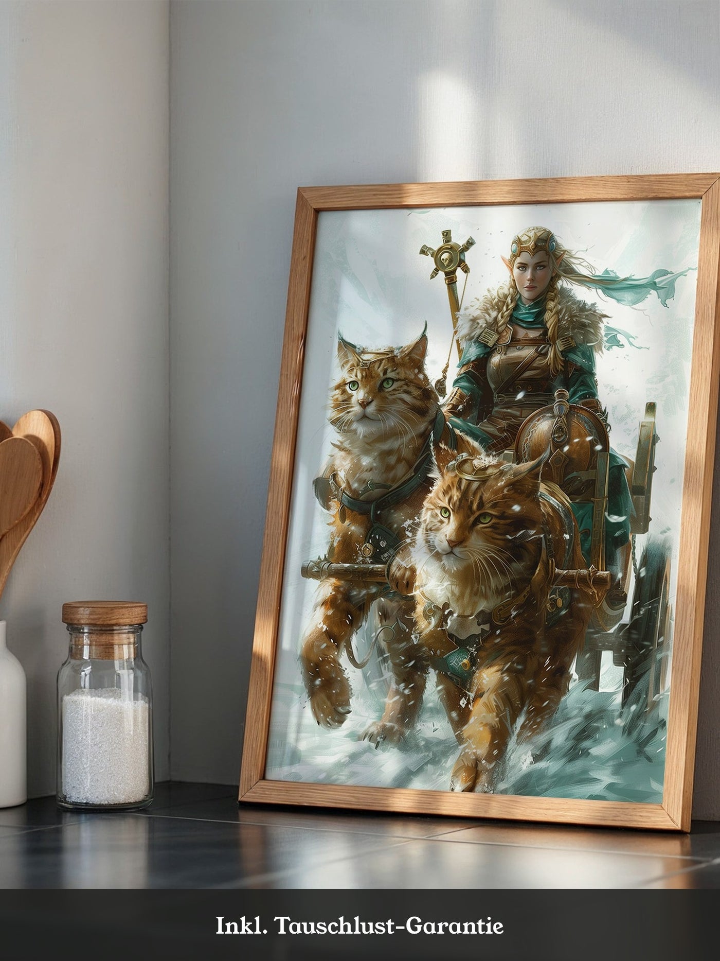 Katzen Schlitten Fantasy Stil