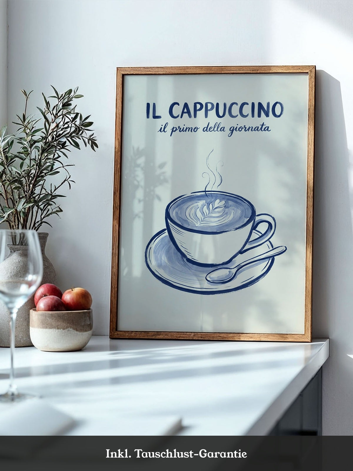 Cappuccino Kaffee Illustration Blau