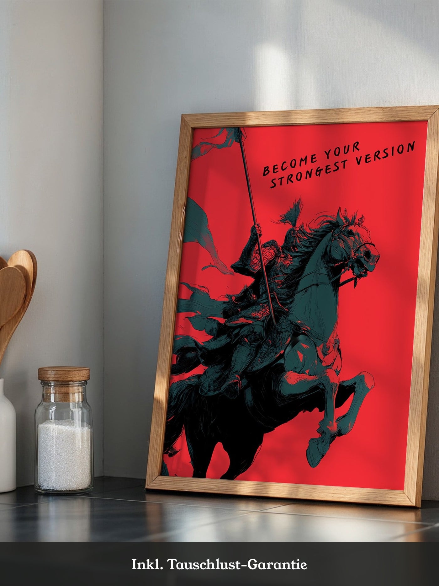 Ritter auf Pferd Rot-Schwarz