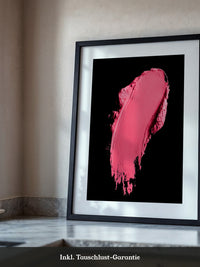 Pinker Pinselstrich Abstrakt Schwarz