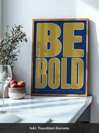 Goldene Schrift Blau