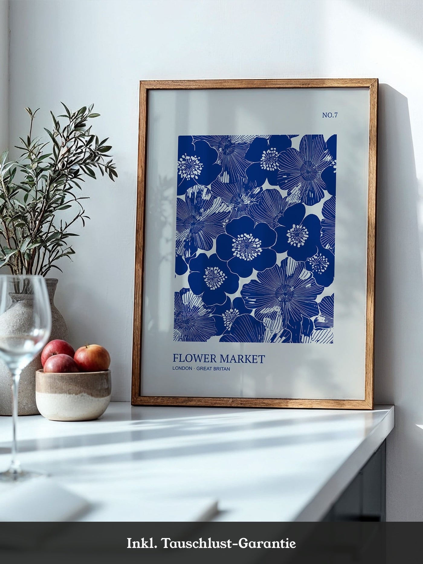 Blaue Blumen Vintage-Muster