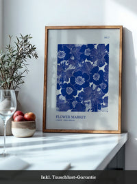 Blaue Blumen Vintage-Muster