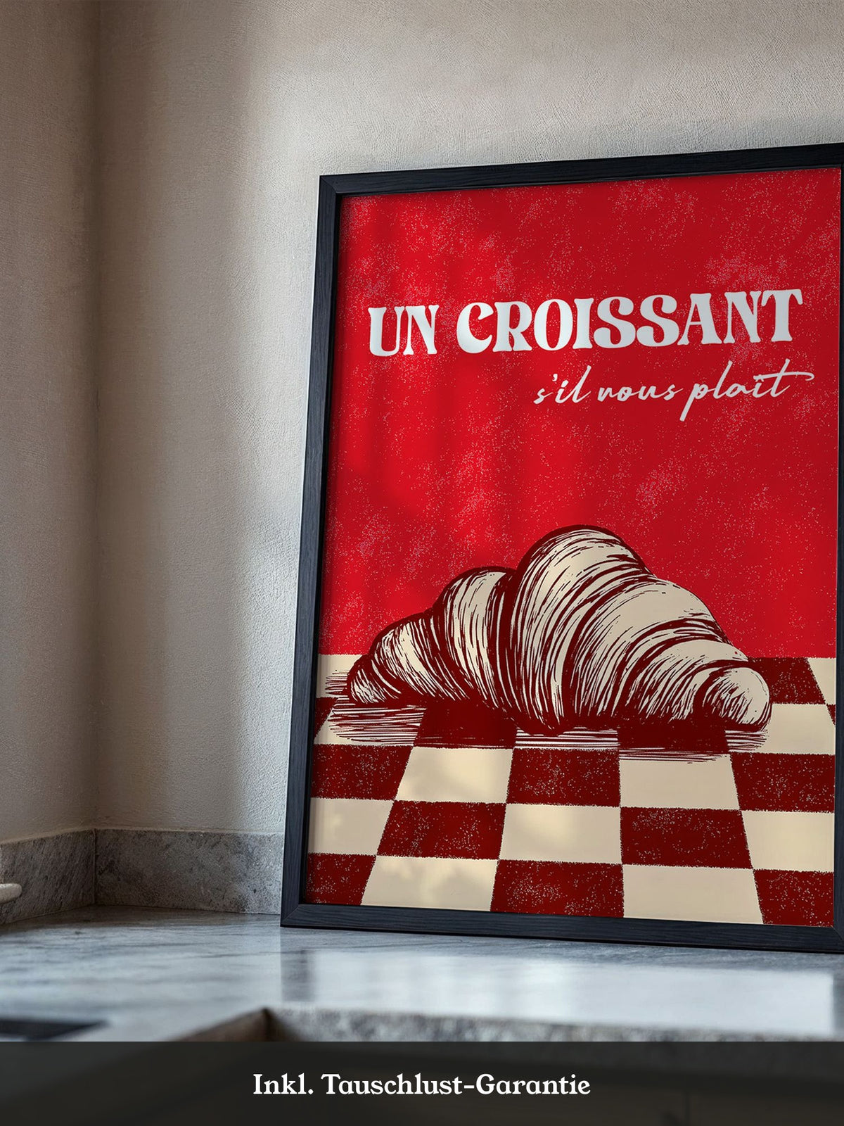 Croissant Vintage Grafik Stil