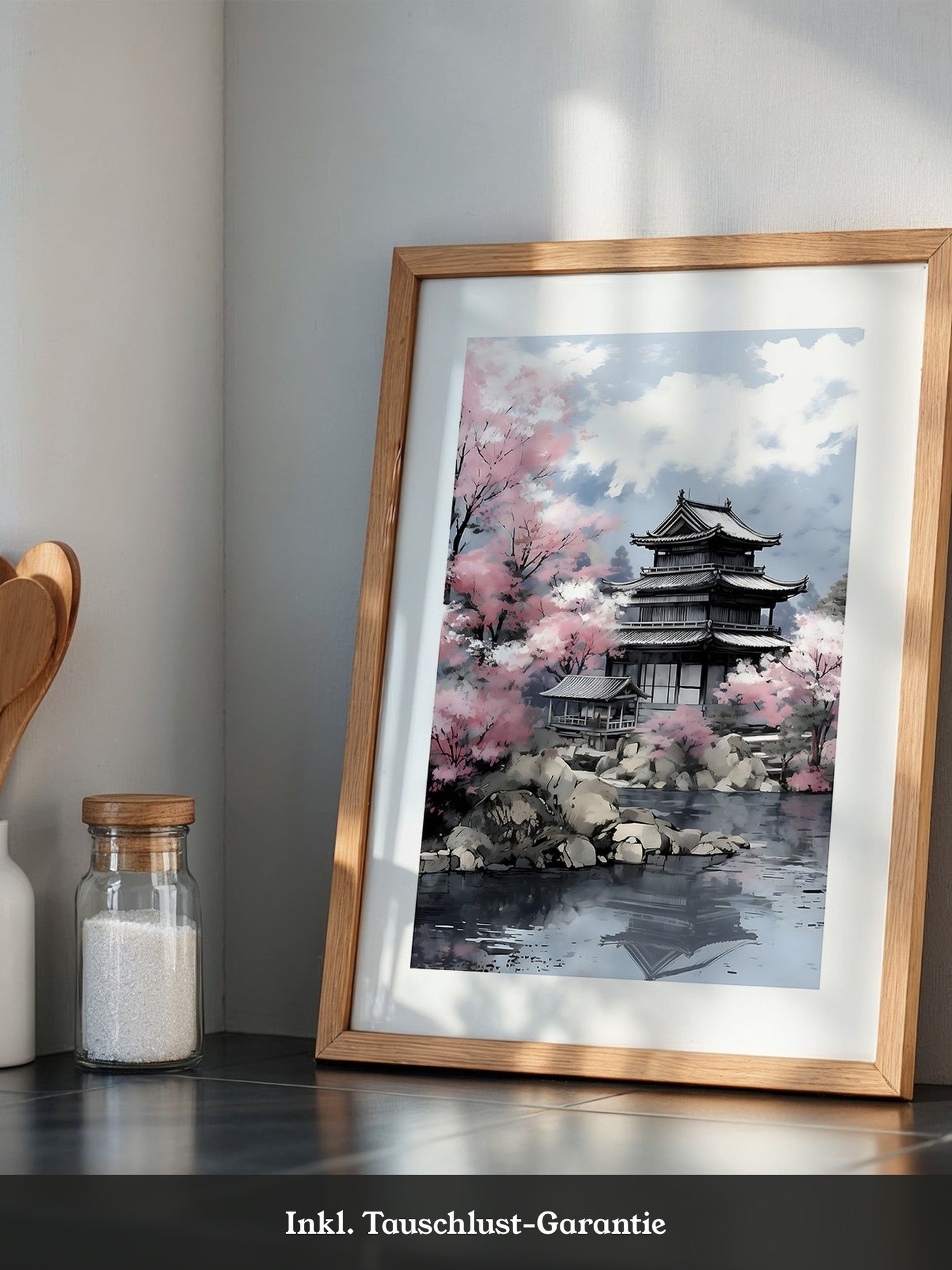 Japanischer Tempel Kirschblüten