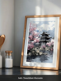 Japanischer Tempel Kirschblüten