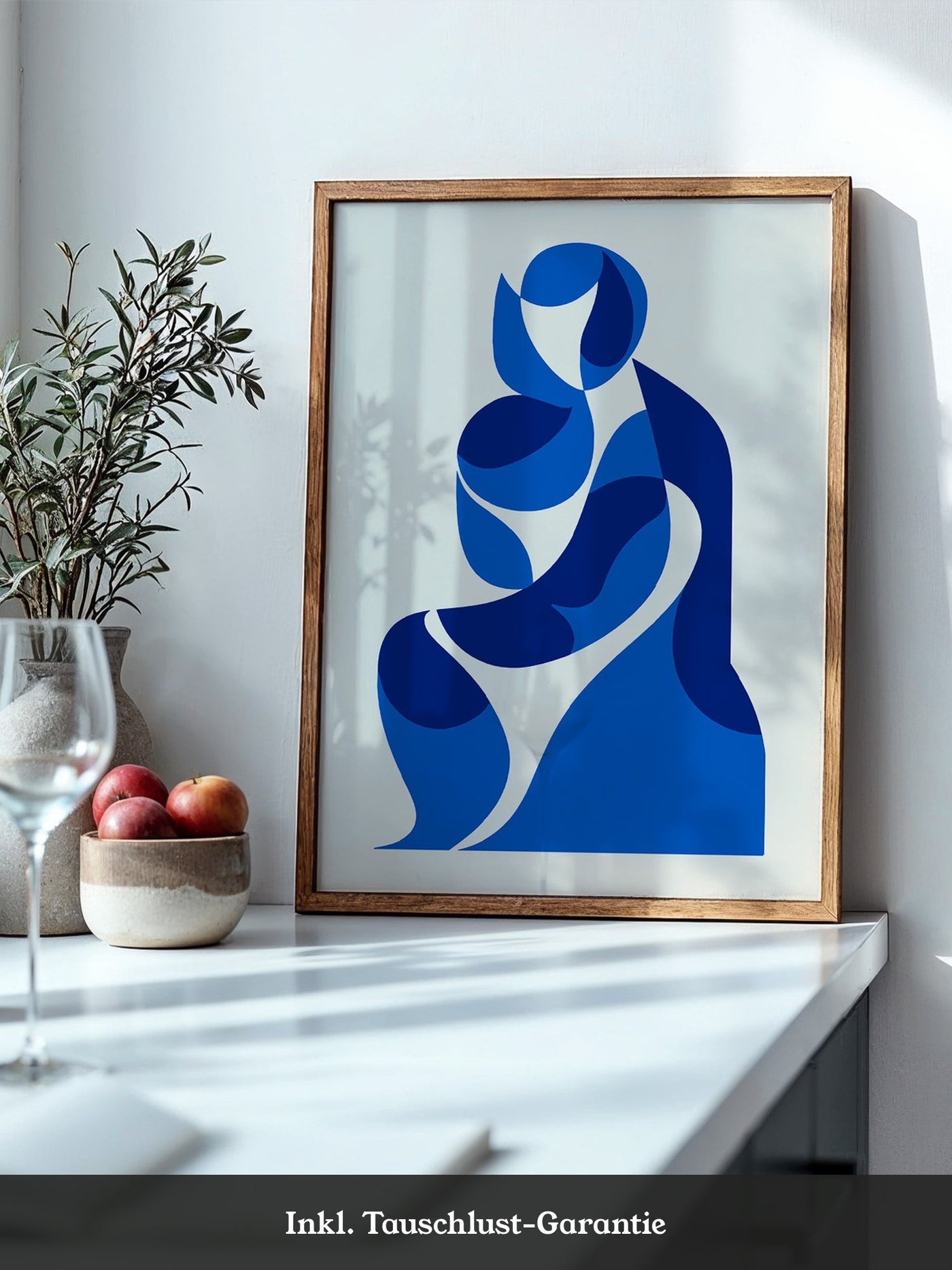 Abstrakte Figur Blautöne