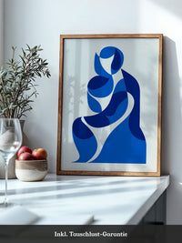 Abstrakte Figur Blautöne