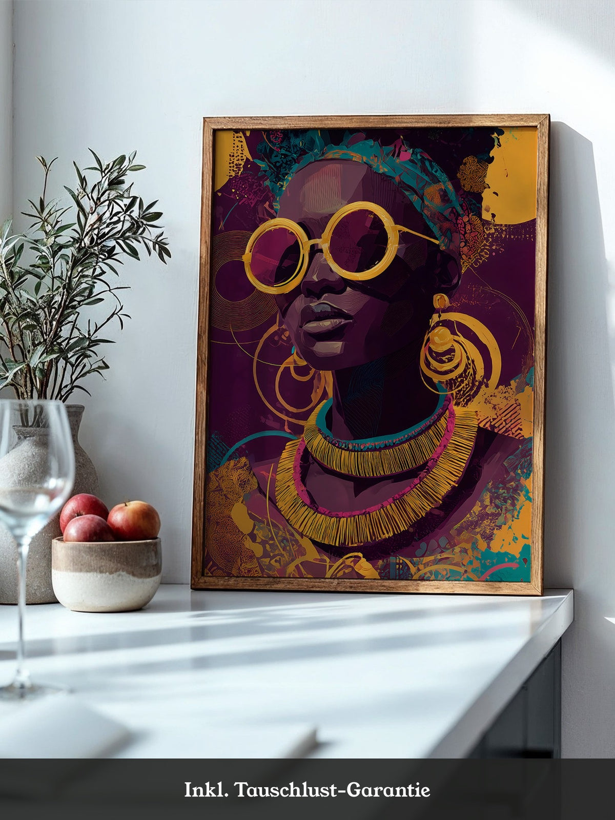 Frau mit Sonnenbrille Pop Art