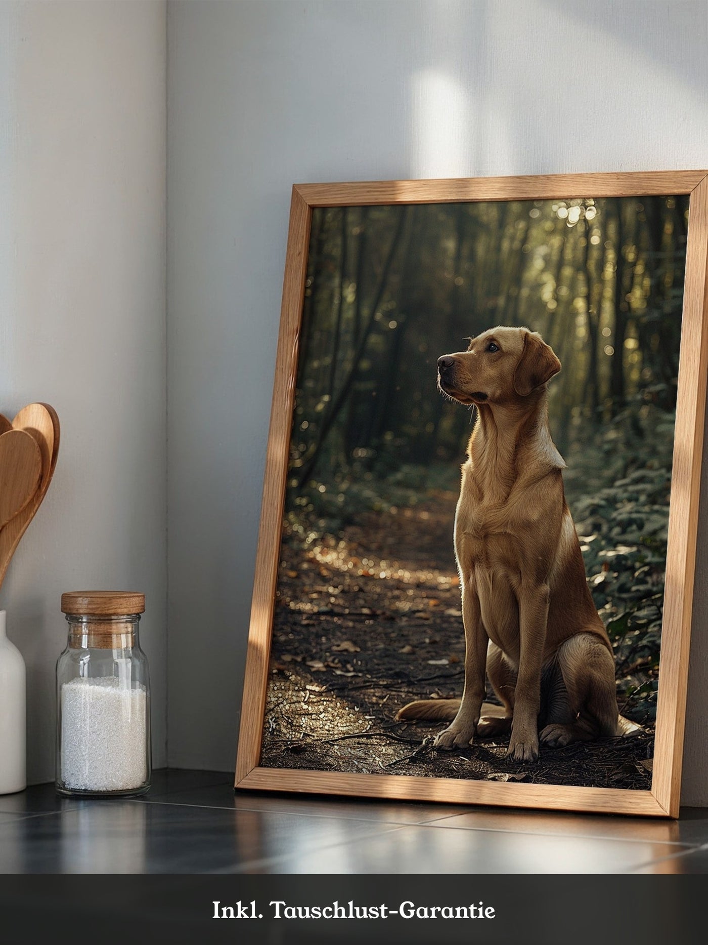 Hund Waldlicht Vintage