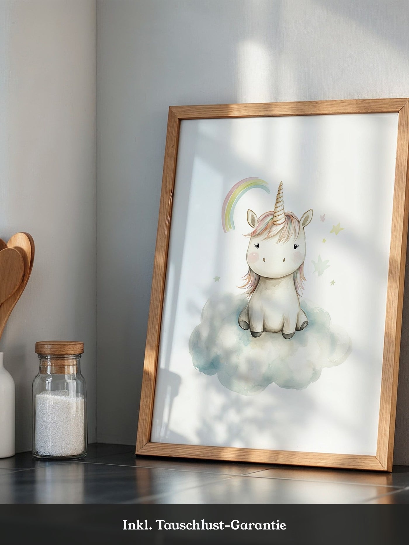 Einhorn auf Wolke Pastell
