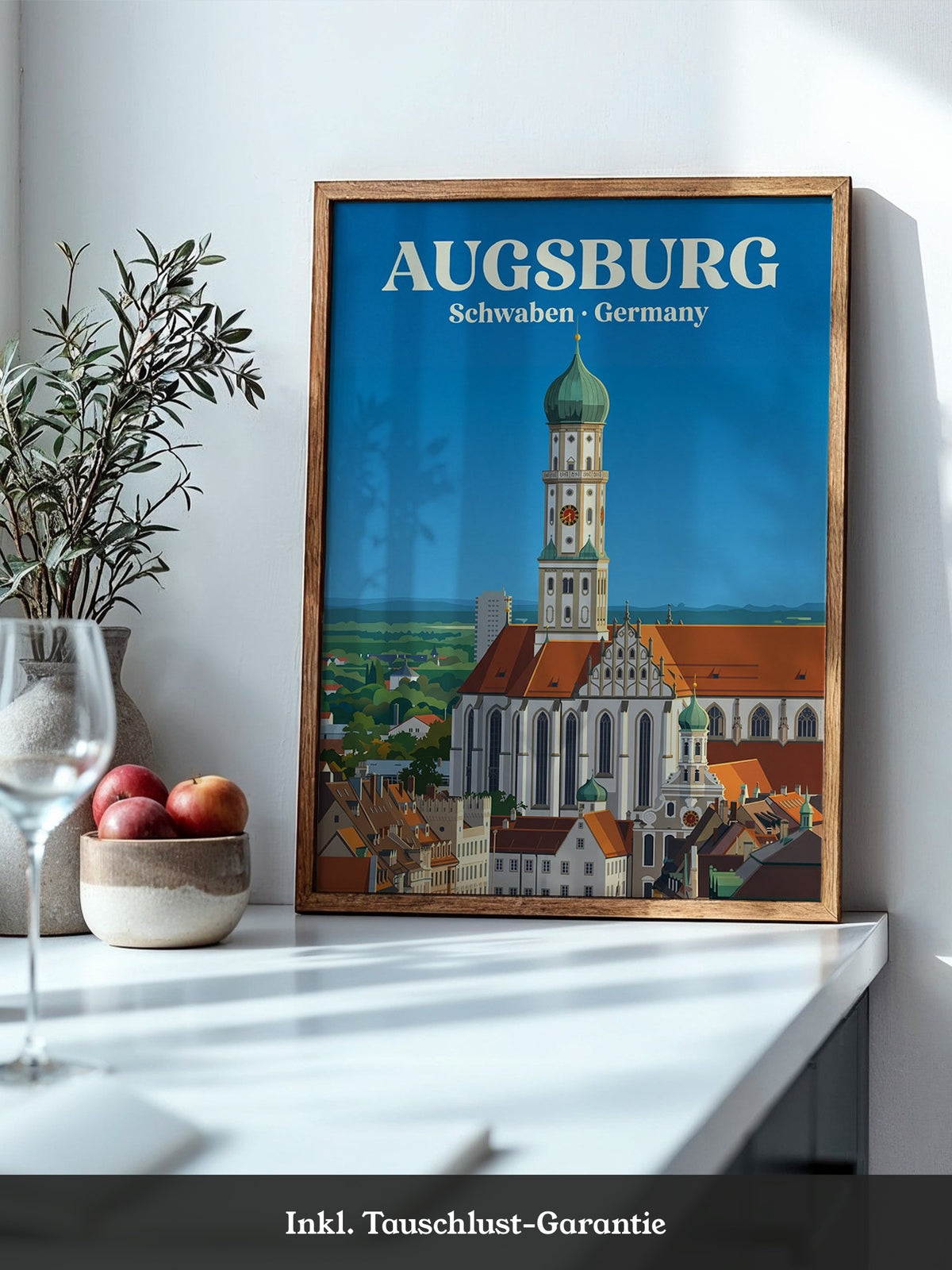 Augsburg Skyline Retro-Illustration
