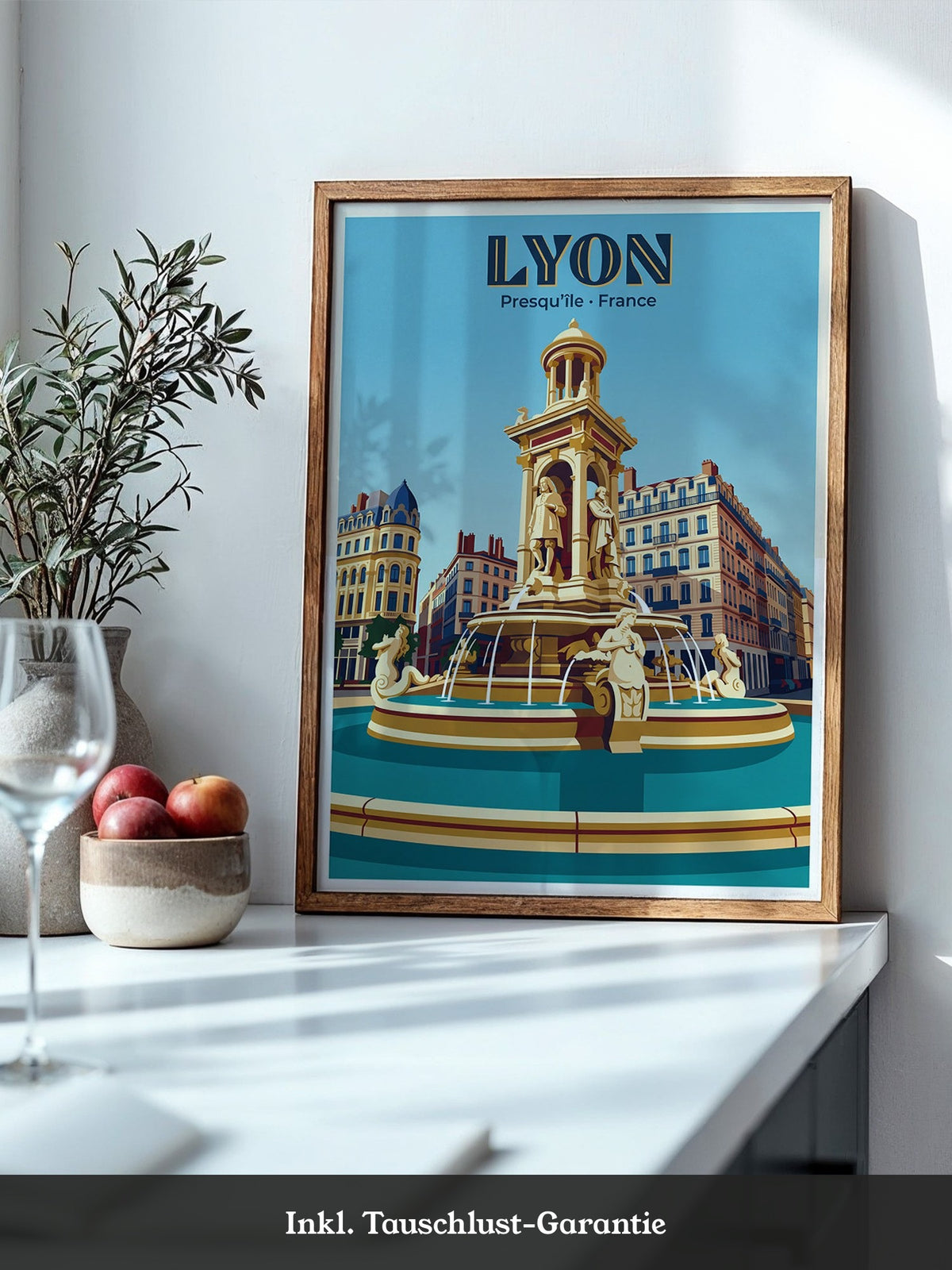 Lyon Brunnen Retro-Architektur